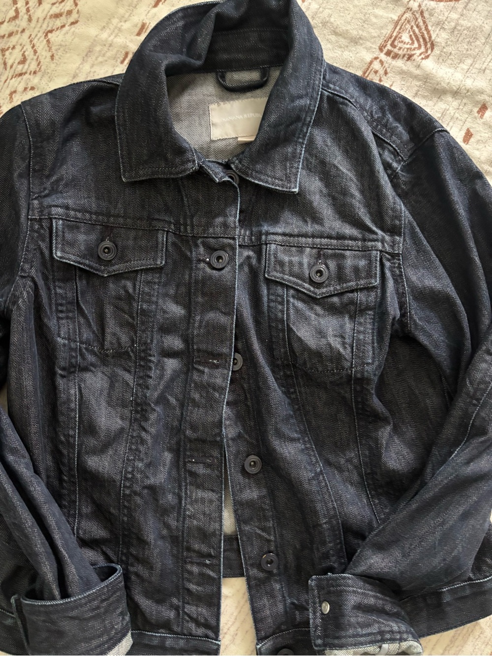 Banana Republic Dark Indigo Denim Button Up Jean Jacket